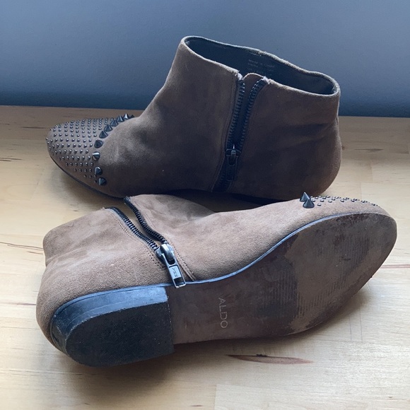 ALDO beige suede boots with silver studs US 6.5 - Picture 8 of 13